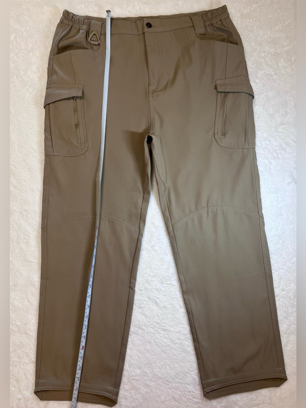 Stretch Utility Cargo Pants for Men in Khaki